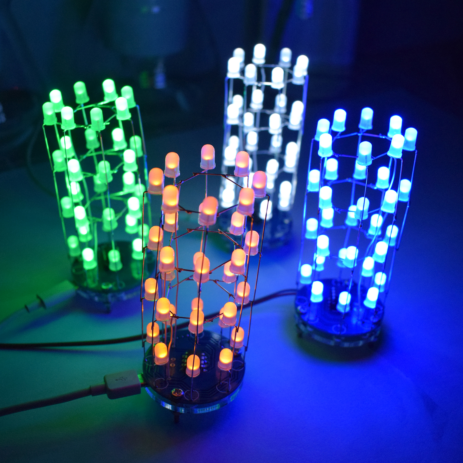 Diy Electronics Kits For Beginners - LED Cylindrical Cube8x4 Light Cube Electronic