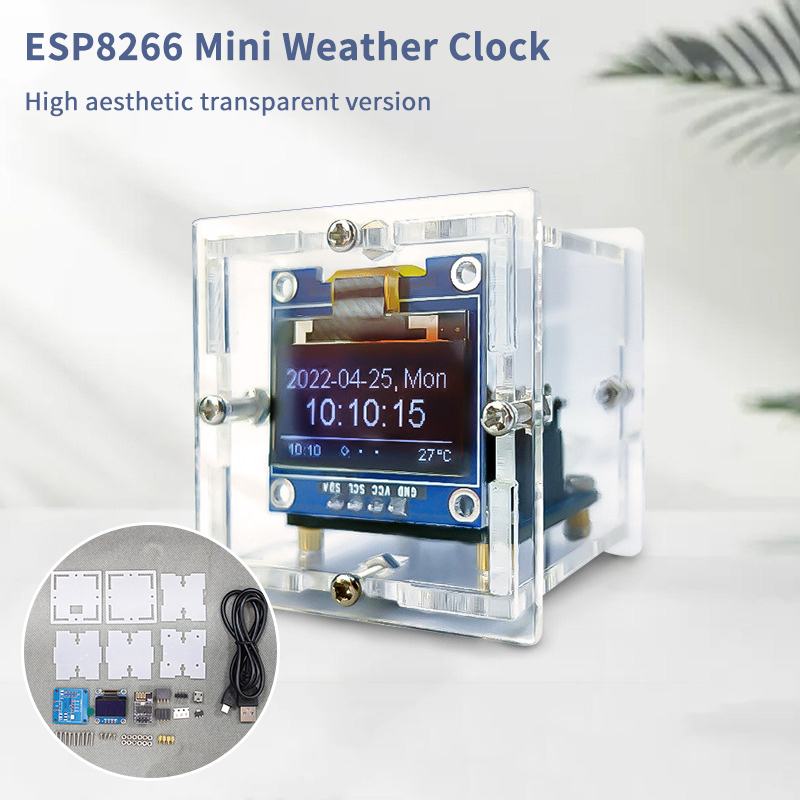 ESP8266 Mini Weather Clock Kit - đánh giá và giá Diy Home Electronics Projects