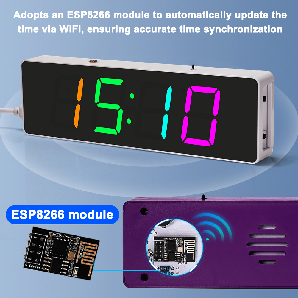 ESP8266 IoT Colorful WiFi Cloc - đánh giá và giá Diy Home Electronics Projects