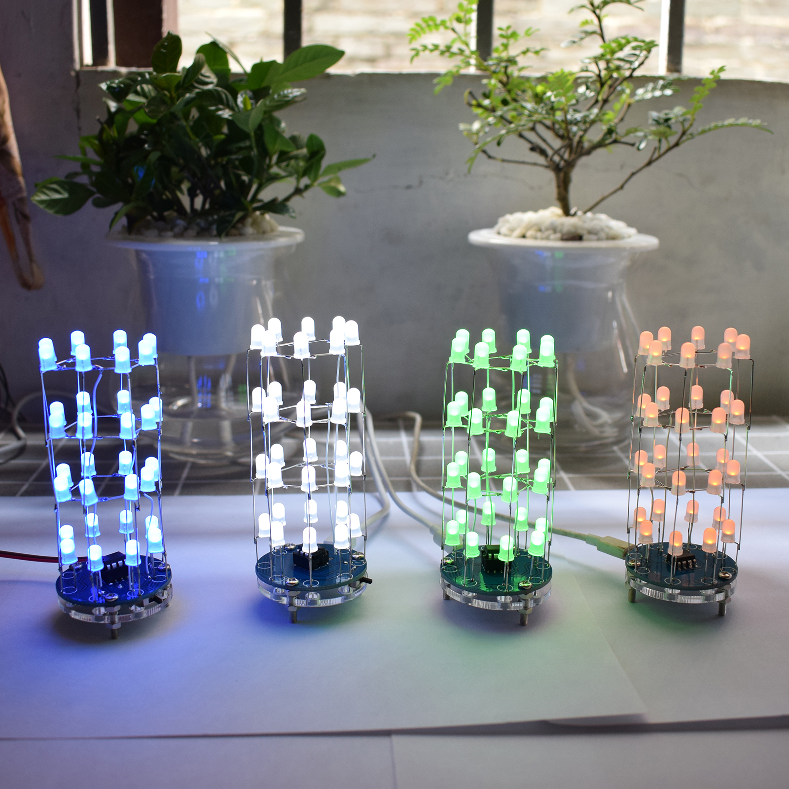 LED Cylindrical Cube8x4 Light  - đánh giá và giá Diy Electronics Kits For Beginners